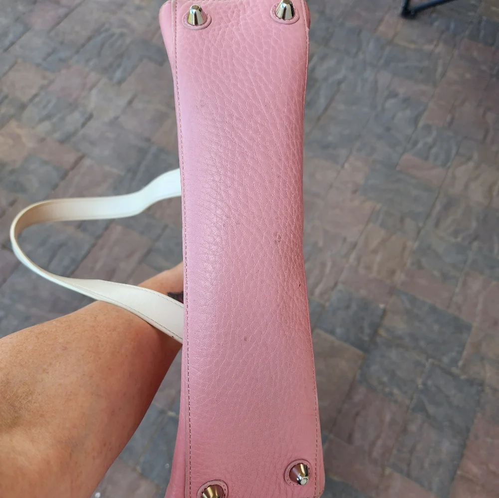 Coach light Pink white twist lock handbag purse bag - Picture 6 of 7